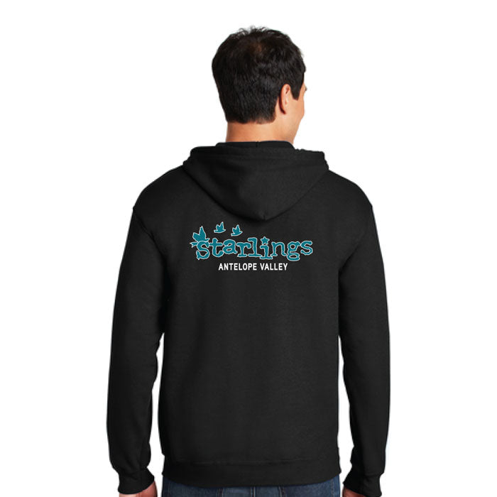 Black Starlings zip up hoodie